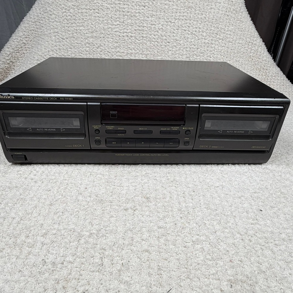 Technics RS-TR180 Double Stereo Cassette Deck Dolby B Powers On Tested READ